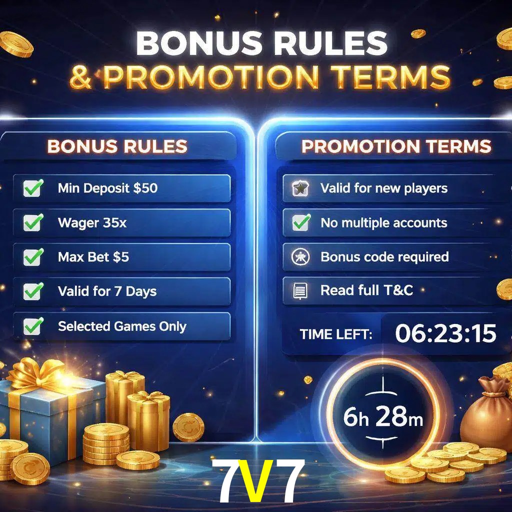 Reglas de promoción 7V7 y condiciones de bonos explicadas visualmente